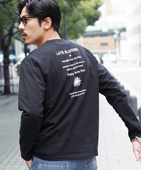 マルチプリントロンT│メンズ長袖Tシャツ ロングスリーブ 秋服 袖プリント バックプリント