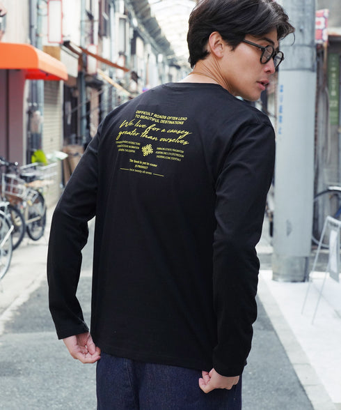 マルチプリントロンT│メンズ長袖Tシャツ ロングスリーブ 秋服 袖プリント バックプリント