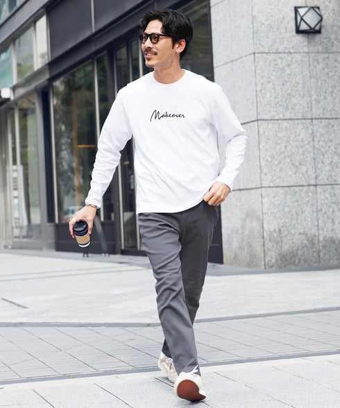 マルチプリントロンT│メンズ長袖Tシャツ ロングスリーブ 秋服 袖プリント バックプリント