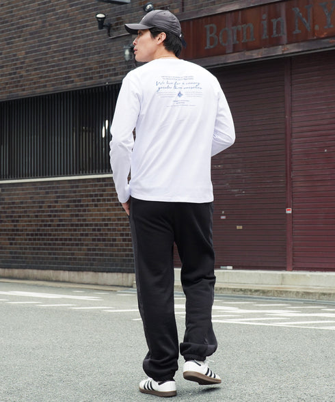 マルチプリントロンT│メンズ長袖Tシャツ ロングスリーブ 秋服 袖プリント バックプリント