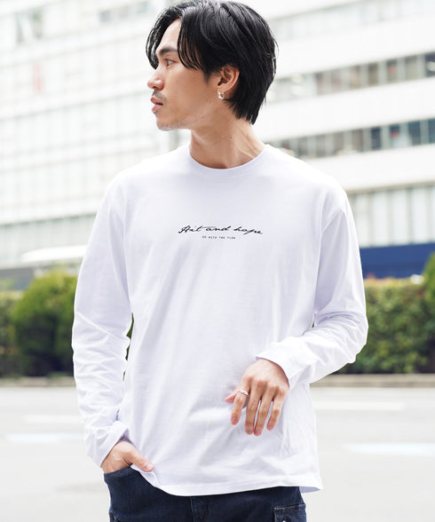 マルチプリントロンT│メンズ長袖Tシャツ ロングスリーブ 秋服 袖プリント バックプリント