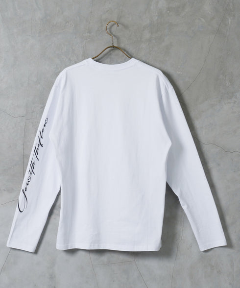 マルチプリントロンT│メンズ長袖Tシャツ ロングスリーブ 秋服 袖プリント バックプリント