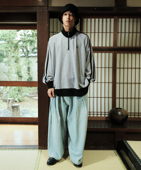 U.S. POLO ASSN. / ユーエスポロアッスン 別注 コラボ オーバーサイズ ハーフジップ ラグランスリーブ トラック 裏毛 スウェット トレーナー