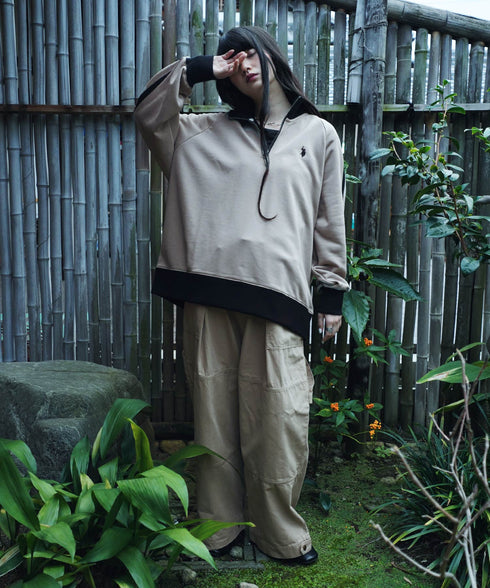 U.S. POLO ASSN. / ユーエスポロアッスン 別注 コラボ オーバーサイズ ハーフジップ ラグランスリーブ トラック 裏毛 スウェット トレーナー