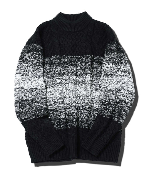 アランニット(モックネック) | ニット セーター メンズ ケーブルニット メンズニット メンズセーター ケーブル編み Vネック クルーネック タートルネック 服 秋服 冬服 厚手 冬 ボーダー レディース ペア