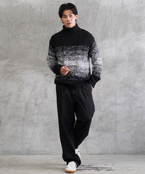 アランニット(タートルネック) | ニット セーター メンズ ケーブルニット メンズニット メンズセーター ケーブル編み Vネック クルーネック タートルネック 服 秋服 冬服 厚手 冬 ボーダー レディース ペア