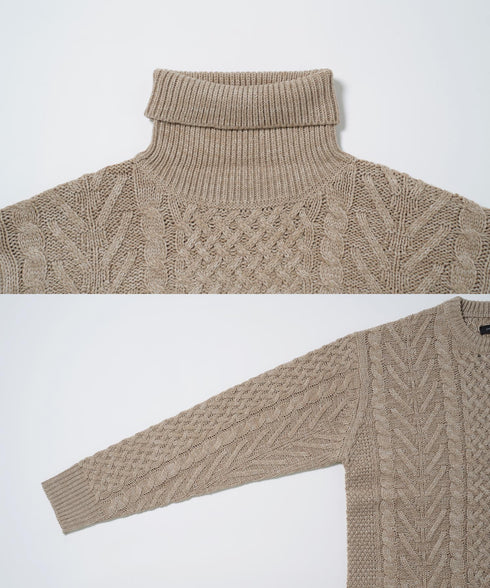 アランニット(タートルネック) | ニット セーター メンズ ケーブルニット メンズニット メンズセーター ケーブル編み Vネック クルーネック タートルネック 服 秋服 冬服 厚手 冬 ボーダー レディース ペア