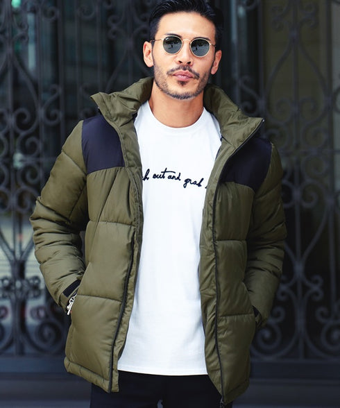 カーキ×ブラック MODEL : GO 180cm 66kg Lsize