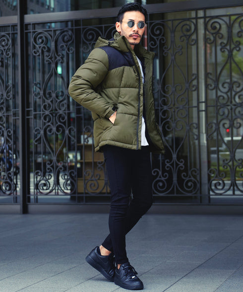 カーキ×ブラック MODEL : GO 180cm 66kg Lsize