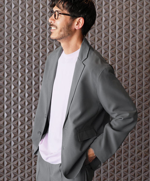 イージー セットアップ | 洗える カジュアルスーツ 上下セット メンズ テーラードジャケット ジャケット おしゃれ スラックス パンツ オフィスカジュアル