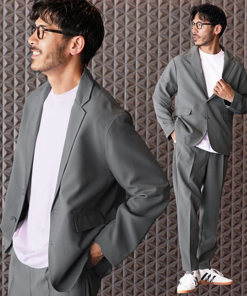 イージー セットアップ | 洗える カジュアルスーツ 上下セット メンズ テーラードジャケット ジャケット おしゃれ スラックス パンツ オフィスカジュアル