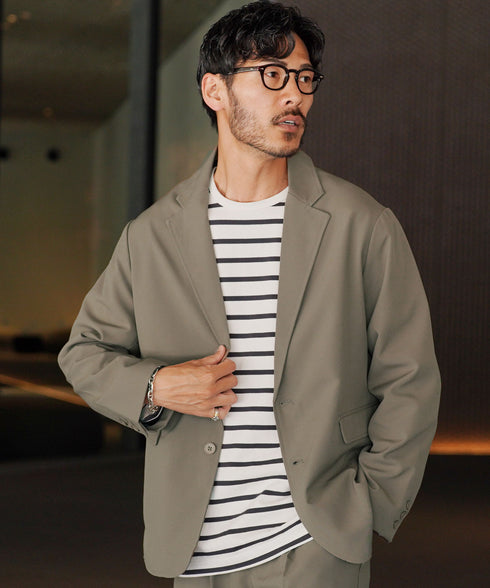 イージー セットアップ | 洗える カジュアルスーツ 上下セット メンズ テーラードジャケット ジャケット おしゃれ スラックス パンツ オフィスカジュアル