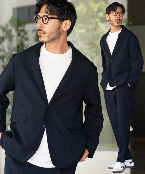 イージー セットアップ | 洗える カジュアルスーツ 上下セット メンズ テーラードジャケット ジャケット おしゃれ スラックス パンツ オフィスカジュアル