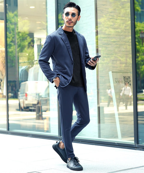 【カラー:ネイビー】着用モデル:180cm 66kg、着用Lサイズ