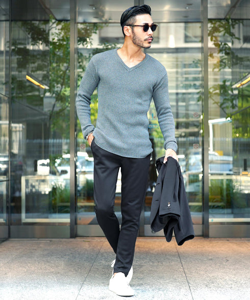 【カラー:ネイビー】着用モデル:180cm 66kg、着用Lサイズ