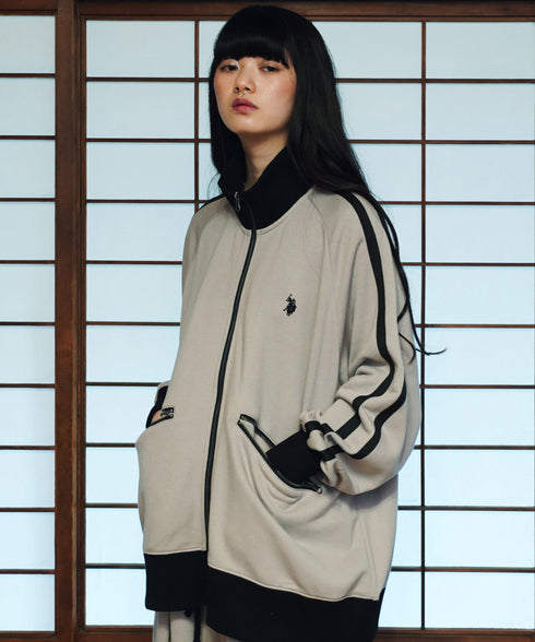 U.S. POLO ASSN. / ユーエスポロアッスン 別注 コラボ オーバーサイズ フルジップ ラグランスリーブ トラック トラックジャケット / ブルゾン