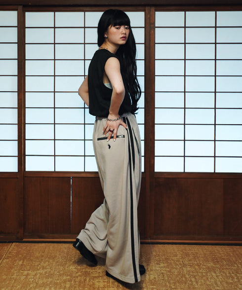 U.S. POLO ASSN. / ユーエスポロアッスン 別注 コラボ オーバーサイズ 総ゴム ライン配色 トラックパンツ