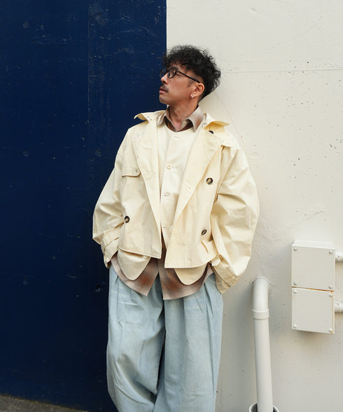 H163 / 着用サイズ:M エクリュ 着用ベスト:218009 着用トップス:218706 着用ボトムス:213778