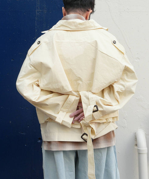 H163 / 着用サイズ:M エクリュ 着用ベスト:218009 着用トップス:218706 着用ボトムス:213778