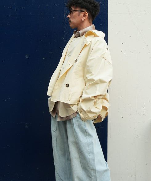 H163 / 着用サイズ:M エクリュ 着用ベスト:218009 着用トップス:218706 着用ボトムス:213778