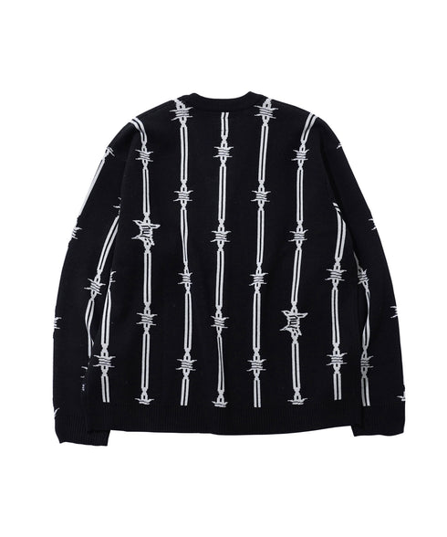 HUF / ハフ BARBED WIRE CARDIGAN 有刺鉄線 カーディガン