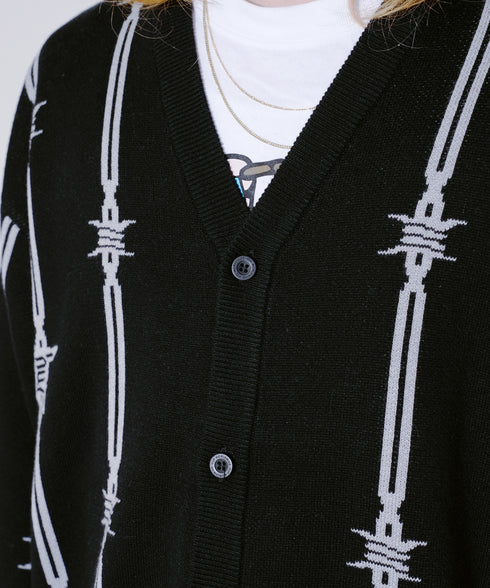HUF / ハフ BARBED WIRE CARDIGAN 有刺鉄線 カーディガン