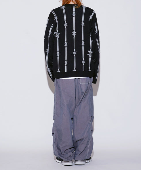 HUF / ハフ BARBED WIRE CARDIGAN 有刺鉄線 カーディガン
