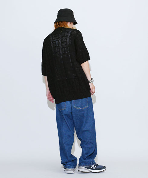 HUF / ハフ MONOGRAM JACQUARD ZIP SWEATER ジップアップ サマーニット セーター KN00485