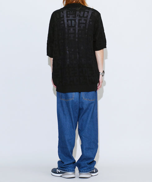 HUF / ハフ MONOGRAM JACQUARD ZIP SWEATER ジップアップ サマーニット セーター KN00485