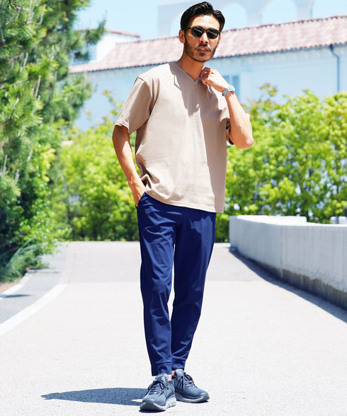 汗ジミ防止VネックTシャツ│メンズ 汗染みしないVネックTシャツ インナー ゆったり ホワイト ブラック チャコール