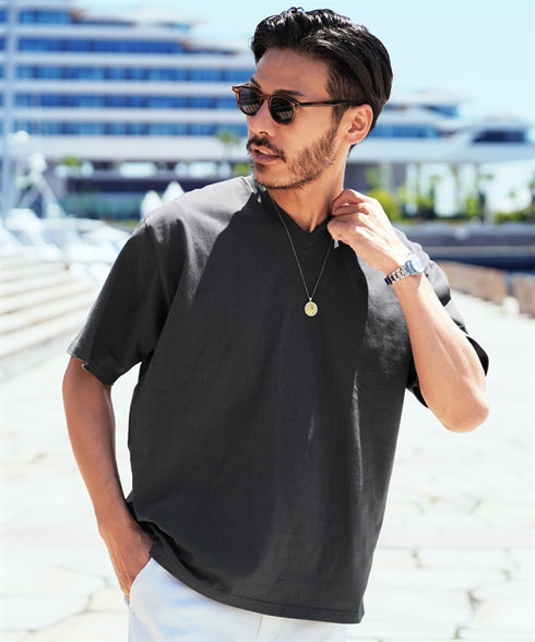 汗ジミ防止VネックTシャツ│メンズ 汗染みしないVネックTシャツ インナー ゆったり ホワイト ブラック チャコール