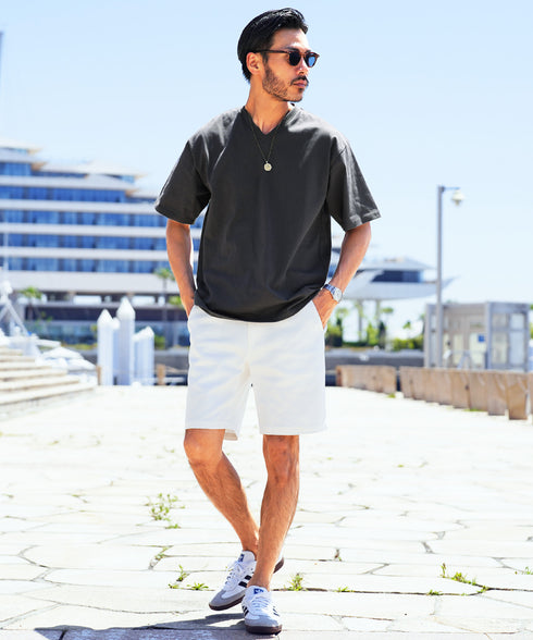 汗ジミ防止VネックTシャツ│メンズ 汗染みしないVネックTシャツ インナー ゆったり ホワイト ブラック チャコール