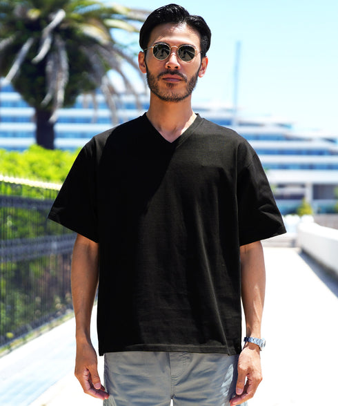 汗ジミ防止VネックTシャツ│メンズ 汗染みしないVネックTシャツ インナー ゆったり ホワイト ブラック チャコール