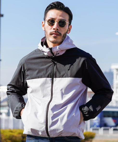 ライトグレー×ブラック(パーカー) MODEL : GO 180cm 66kg Lsize