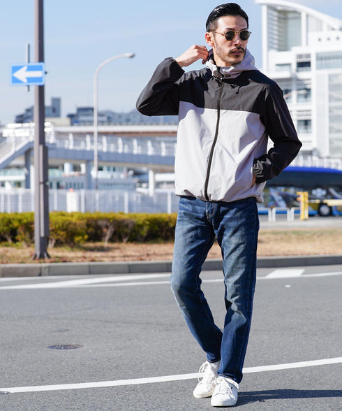 ライトグレー×ブラック(パーカー) MODEL : GO 180cm 66kg Lsize