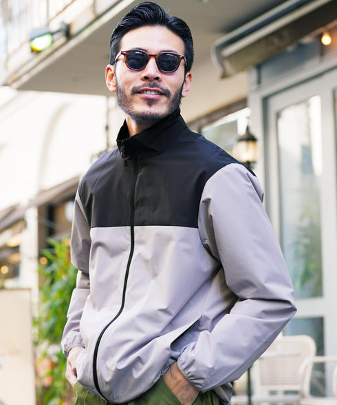 ライトグレー×ブラック(スタンドカラー) MODEL : GO 180cm 66kg Lsize