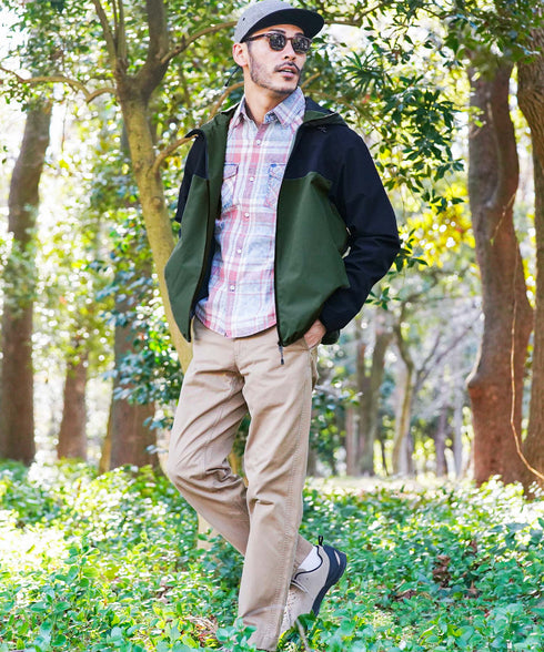 カーキ×ブラック(パーカー) MODEL : GO 180cm 66kg Lsize