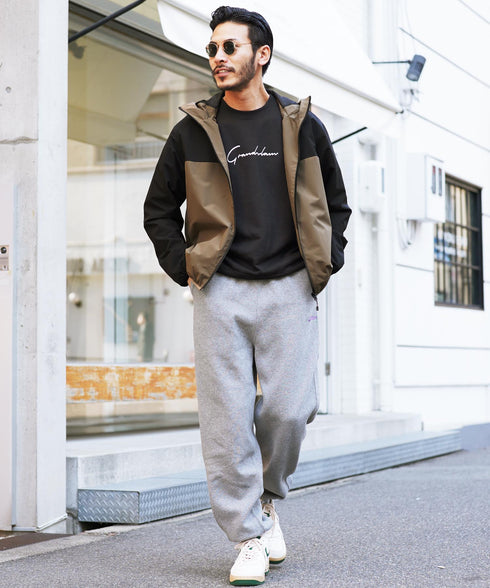 ベージュ×ブラック(パーカー) MODEL : GO 180cm 66kg Lsize