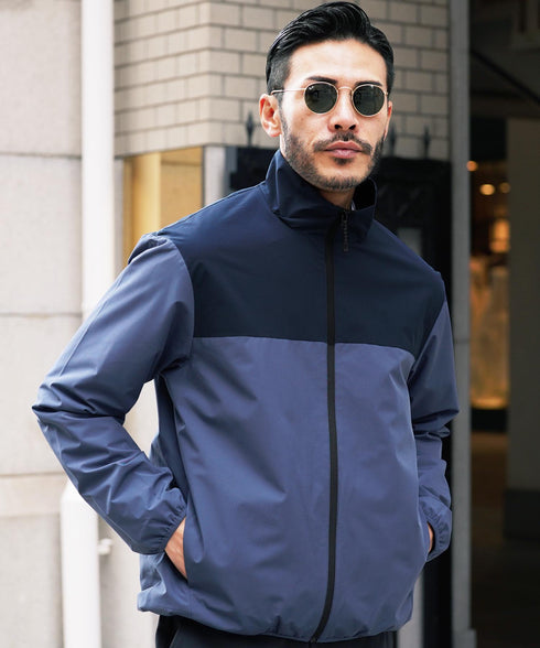 ブルー×ブラック(スタンドカラー) MODEL : GO 180cm 66kg Lsize