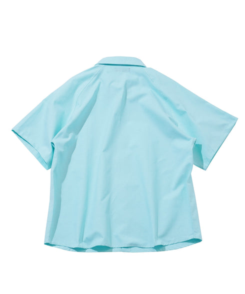 EF DOM TO DO / イーエフダムトゥードゥー ラグラン オックスシャツ 半袖 セットアップ オーバー ロゴ刺繍 ワンポイント