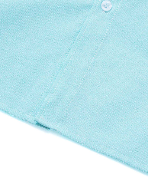 EF DOM TO DO / イーエフダムトゥードゥー ラグラン オックスシャツ 半袖 セットアップ オーバー ロゴ刺繍 ワンポイント