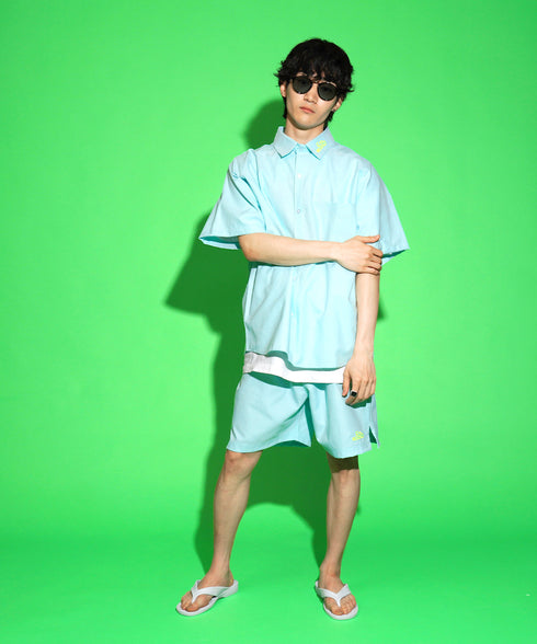 ターコイズブルー 169cm/53kg 着用サイズXL