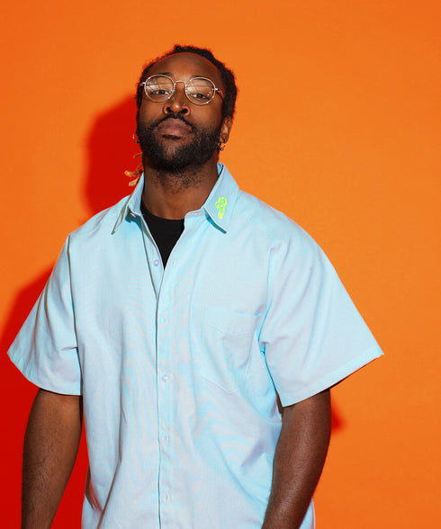 ターコイズブルー 178cm/78kg 着用サイズXL