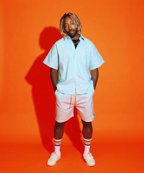 ターコイズブルー 178cm/78kg 着用サイズXL