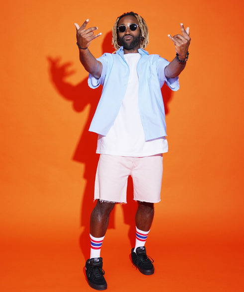 スカイブルー 178cm/78kg 着用サイズXL