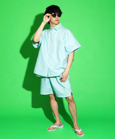 ターコイズブルー 169cm/53kg 着用サイズXL