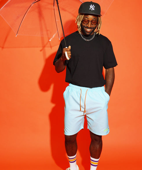 ターコイズブルー 178cm/78kg 着用サイズXL