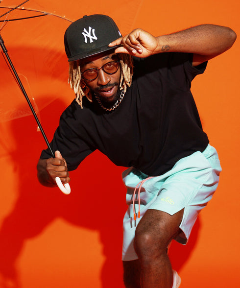 ターコイズブルー 178cm/78kg 着用サイズXL