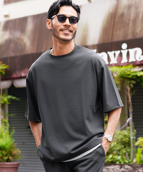 UVカット梨地 裾スリット入りBIGTシャツ