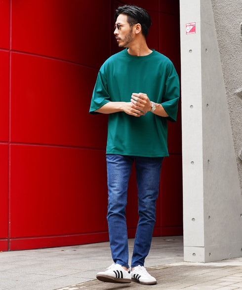 UVカット梨地 裾スリット入りBIGTシャツ